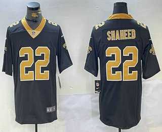 Mens New Orleans Saints #22 Rashid Shaheed Black 2023 Vapor Limited Stitched Jersey